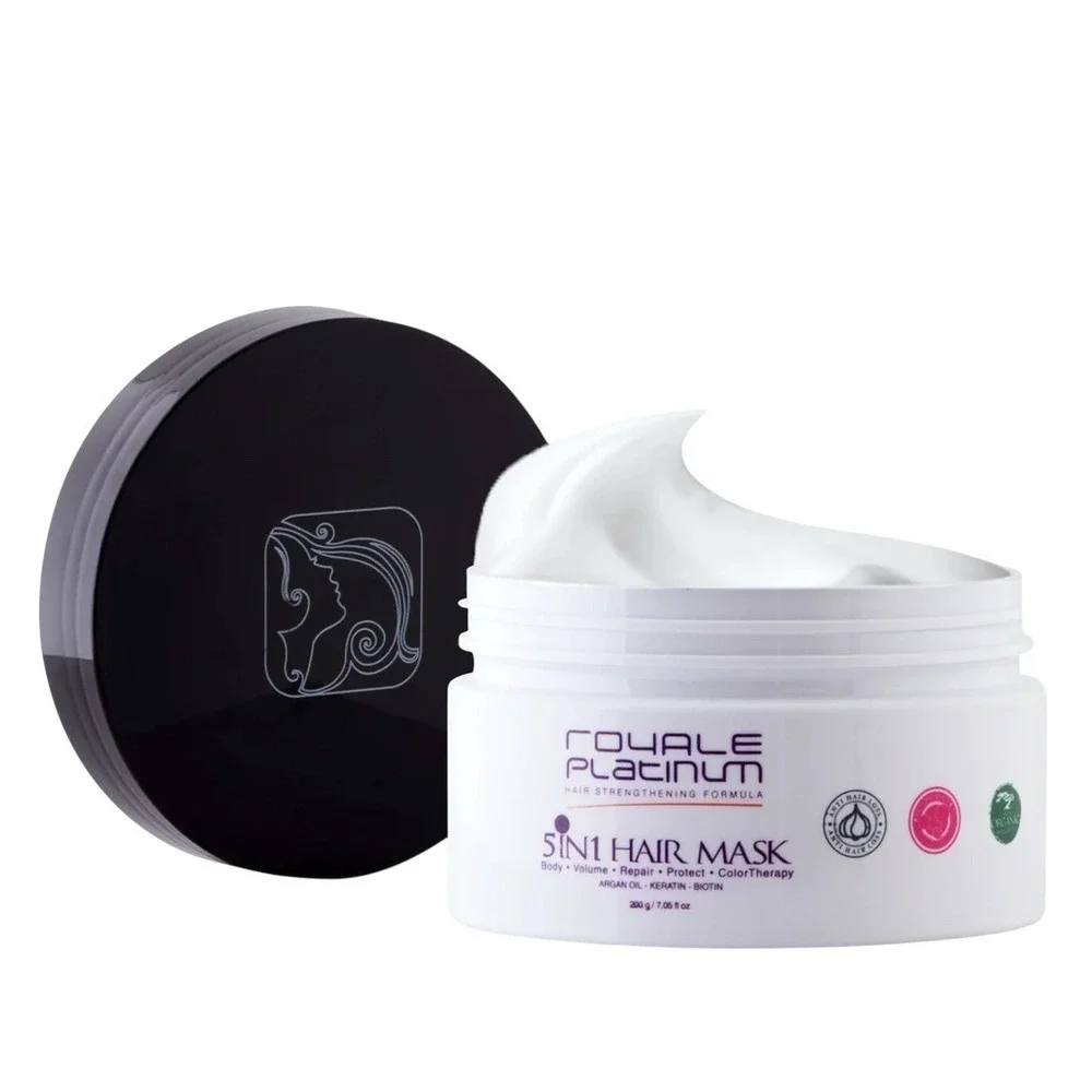 Royale Platinum 5-in-1 Hair Mask 200g Argan Oil Keratin Biotin Strengthening